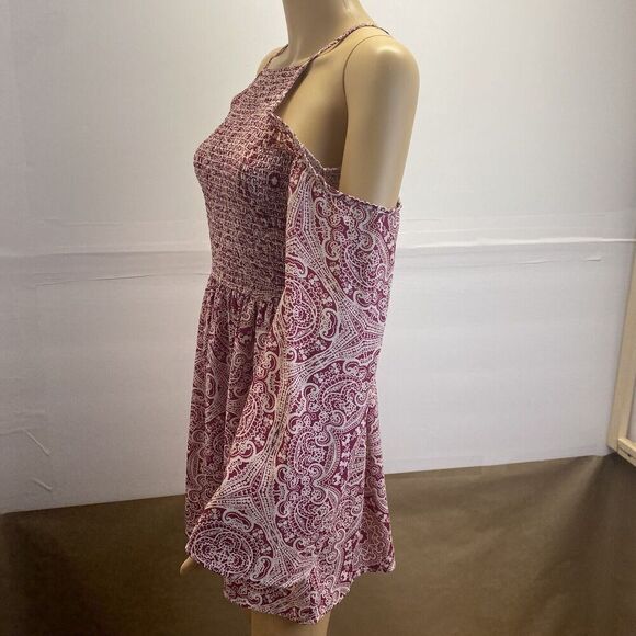 Mi Ami Women’s Smocked Open Shoulder Dress Deep Pink Small Pre Owned - Picture 2 of 16